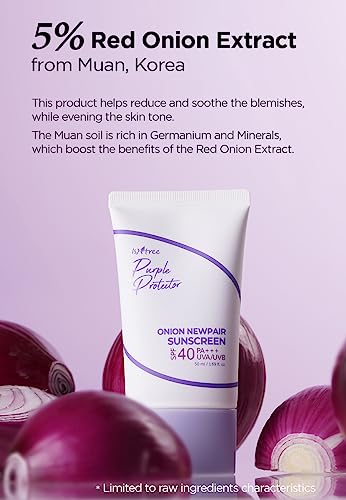 ISNtree, Purple Protector, Onion Newpair Sunscreen, SPF 40, 1.69 Fl Oz (50 Ml)