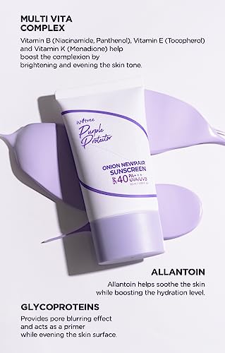 ISNtree, Purple Protector, Onion Newpair Sunscreen, SPF 40, 1.69 Fl Oz (50 Ml)