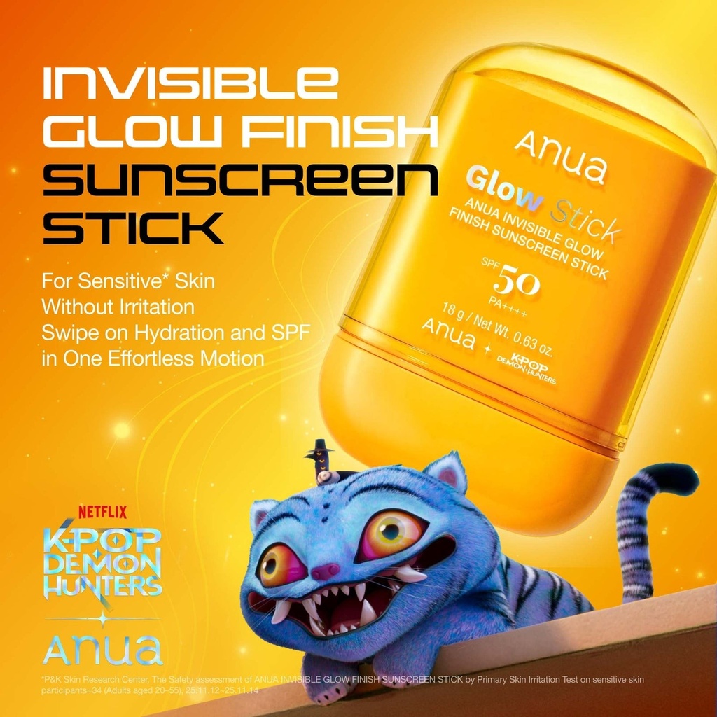 Anua KPop Demon Hunters Invisible Glow Finish SPF50 Sunscreen Stick 18g