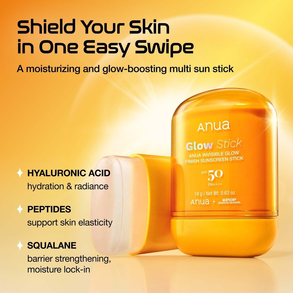 Anua KPop Demon Hunters Invisible Glow Finish SPF50 Sunscreen Stick 18g