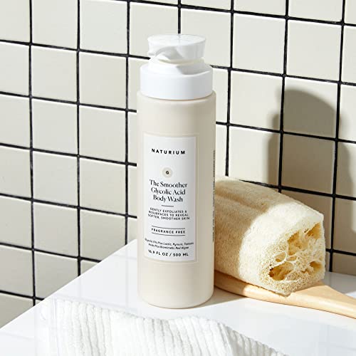 Naturium the Smoother Glycolic Acid Exfoliating Body Wash  Soft Smoothing Cleanser  16.9 Fl Oz