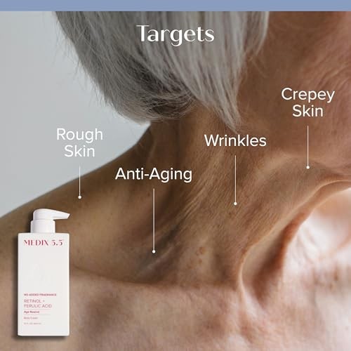 Medix 5.5 Fragrance Free Retinol Body Cream. Anti-Aging Cream for Wrinkle Reduction and Crepey Skin. 15 Fl Oz