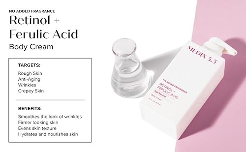 Medix 5.5 Fragrance Free Retinol Body Cream. Anti-Aging Cream for Wrinkle Reduction and Crepey Skin. 15 Fl Oz