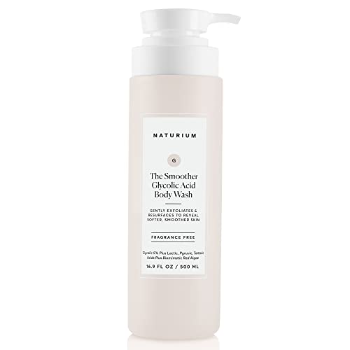 Naturium the Smoother Glycolic Acid Exfoliating Body Wash  Soft Smoothing Cleanser  16.9 Fl Oz