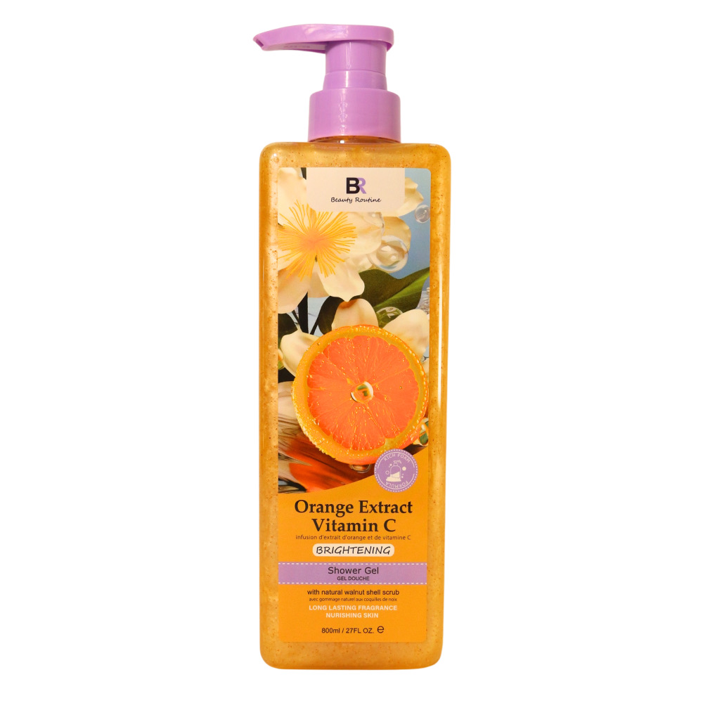 Beauty Routine Orange Extract Vitamin C Brightening Shower Gel